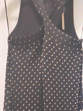 Black Sleeveless Studded Evening Dress with Metallic Accents